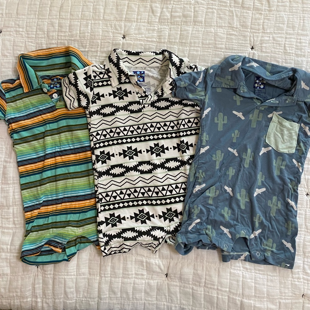 Kickee Pants Boys Rompers Lot